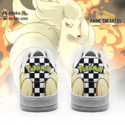 Pokemon Shoes Ninetales Sneakers Checkerboard Design