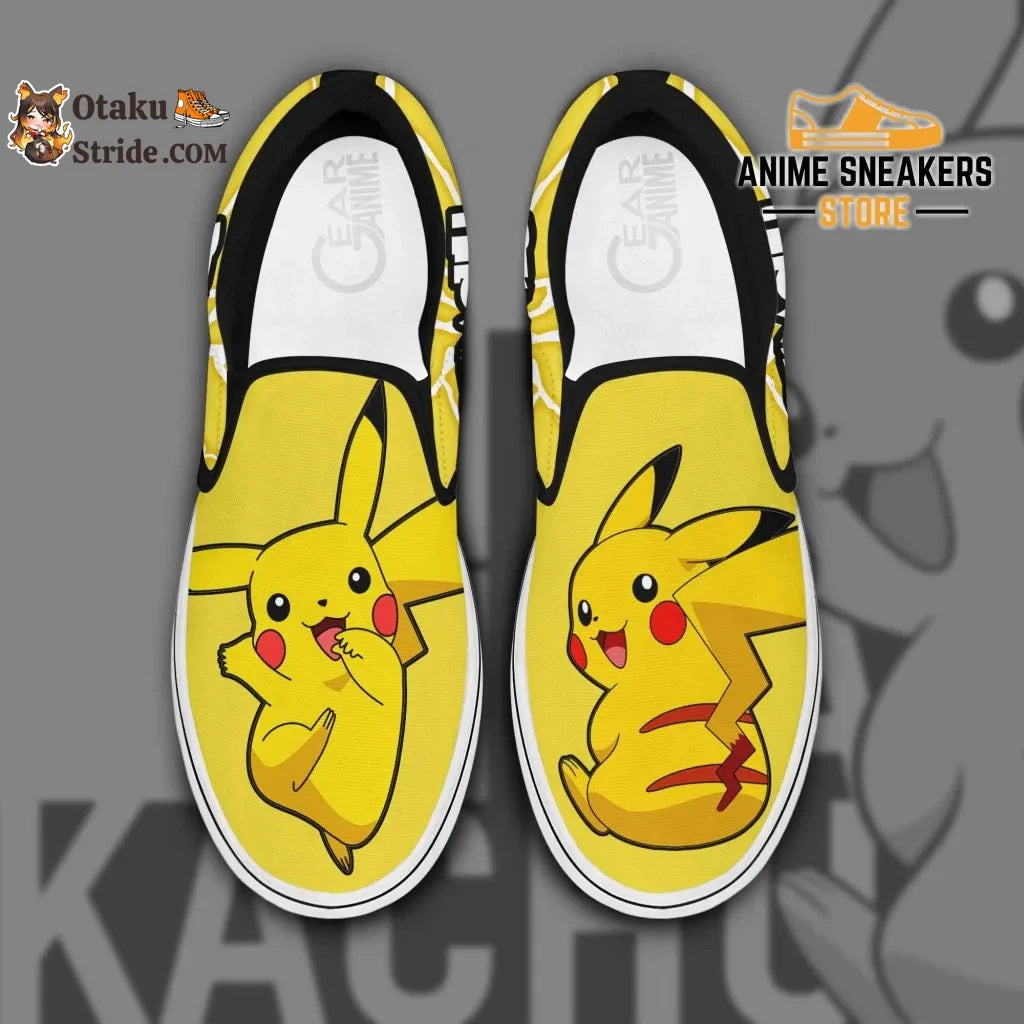 Custom Pokemon Shoes Pikachu Slip Ons for Pokemon Fans