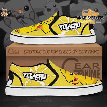 Custom Pokemon Shoes Pikachu Slip Ons for Pokemon Fans