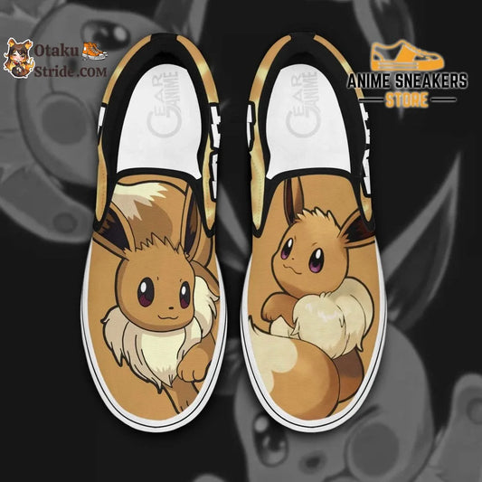 Custom Eevee Slip On Shoes – Anime Pokemon Footwear for Fans