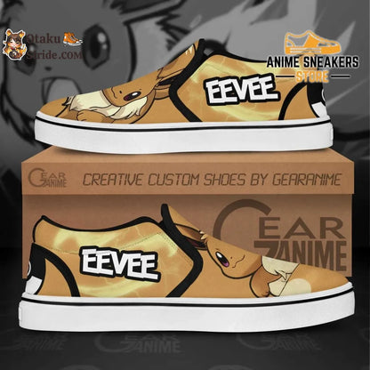 Custom Eevee Slip On Shoes – Anime Pokemon Footwear for Fans