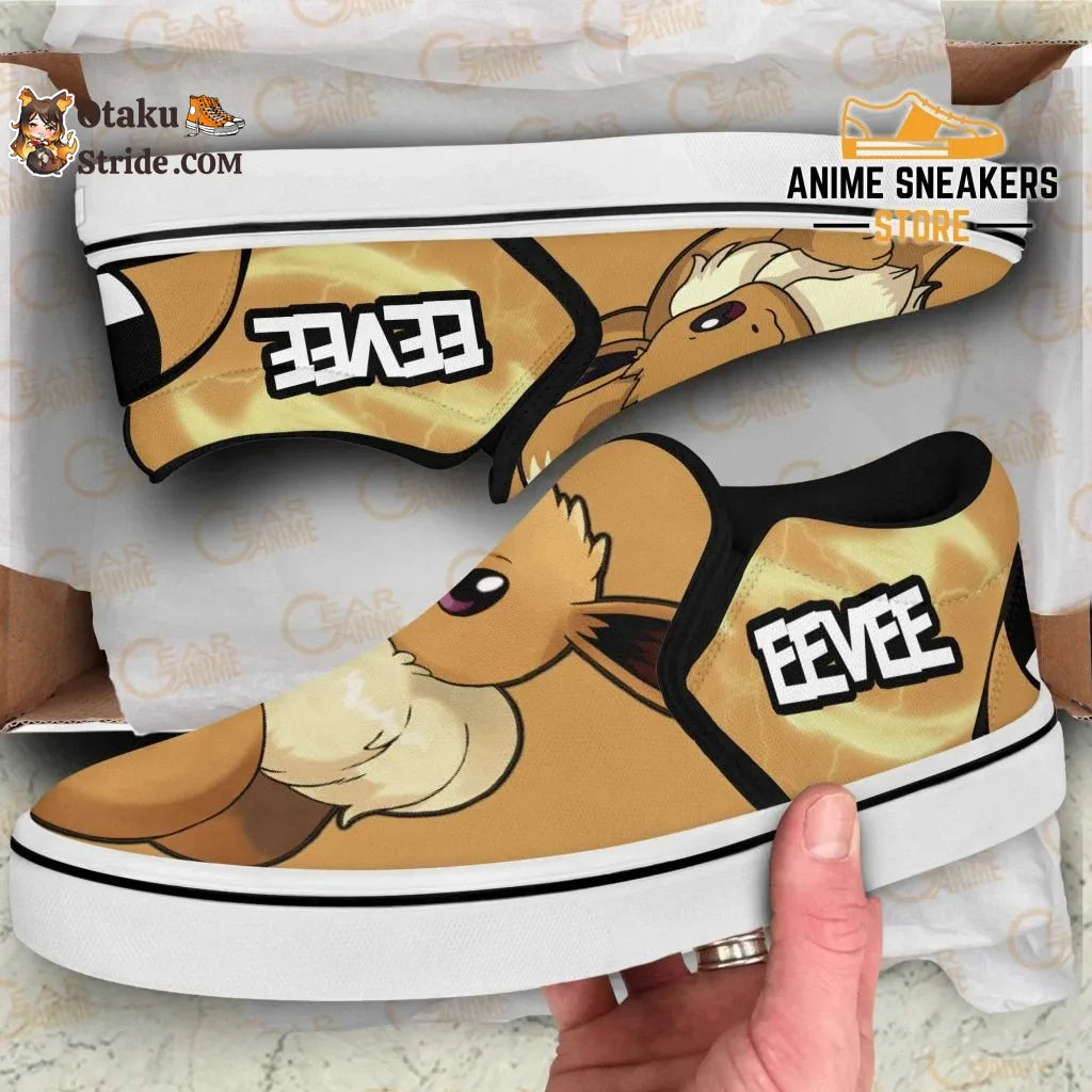 Custom Eevee Slip On Shoes – Anime Pokemon Footwear for Fans