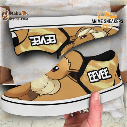 Custom Eevee Slip On Shoes – Anime Pokemon Footwear for Fans