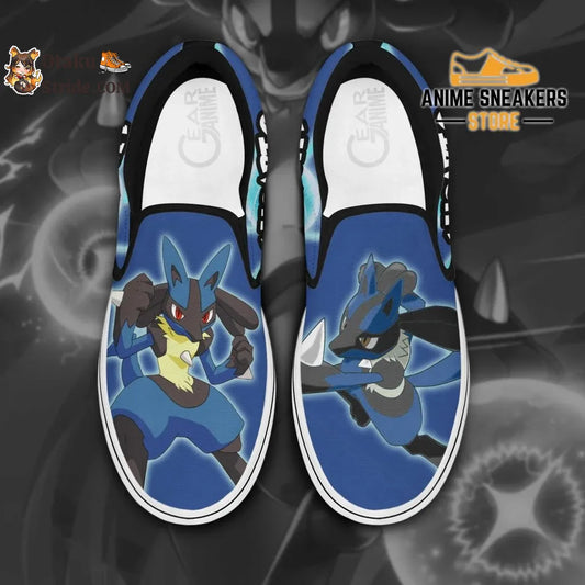 Custom Lucario Anime Shoes – Unique Pokemon Slip On Footwear