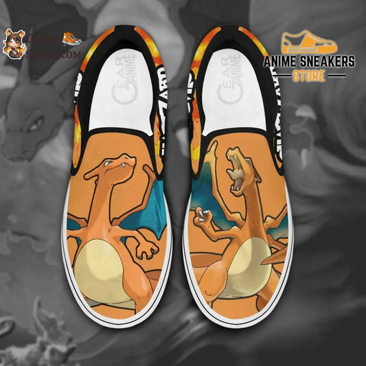 Custom Pokemon Charizard Slip-On Anime Shoes meets anime edge