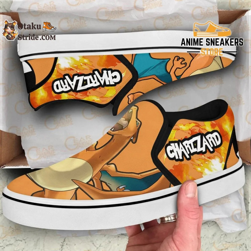 Custom Pokemon Charizard Slip-On Anime Shoes meets anime edge