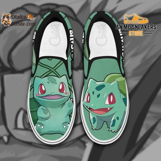 Custom Pokemon Bulbasaur Slip-On Anime Shoes