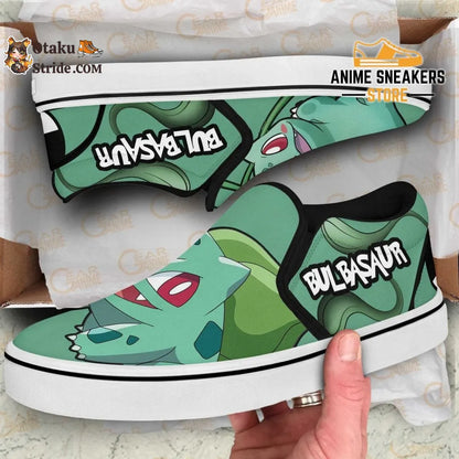 Custom Pokemon Bulbasaur Slip-On Anime Shoes