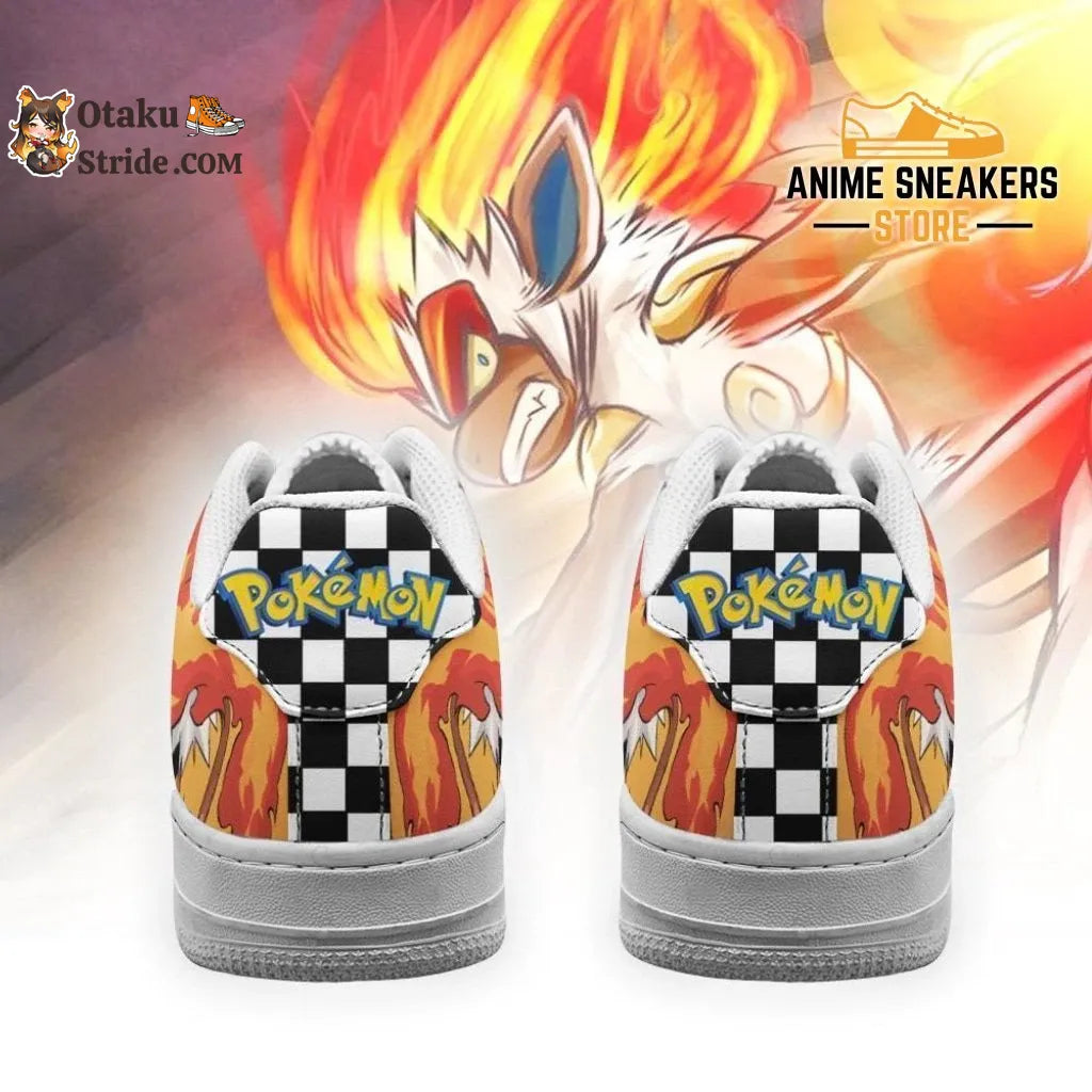 Custom Pokemon Infernape Checkerboard Anime Sneakers