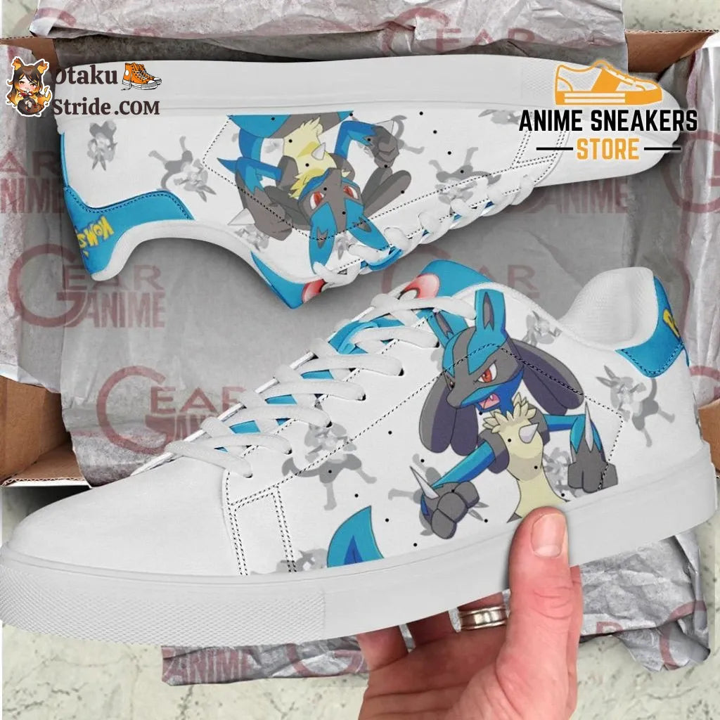 Custom Lucario Anime Skate Shoes For the ultimate Pokemon fan