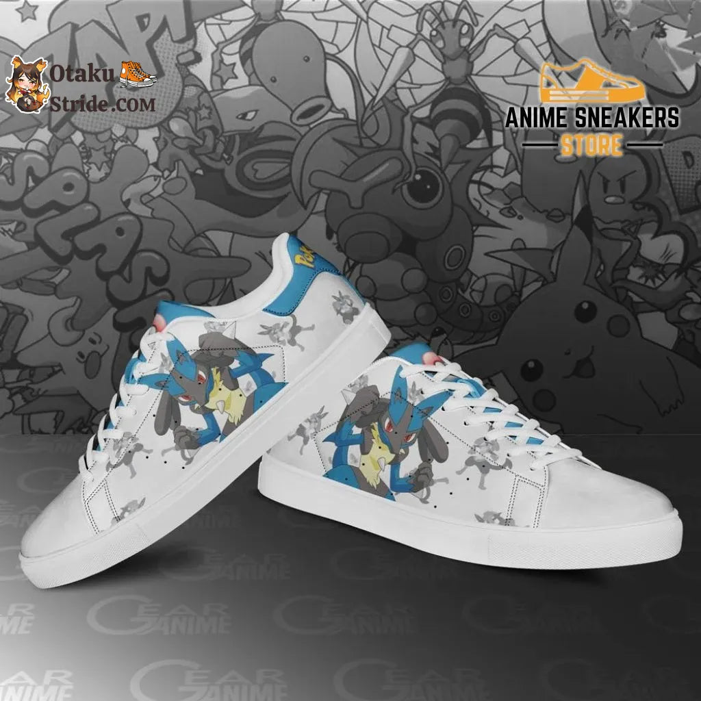 Custom Lucario Anime Skate Shoes For the ultimate Pokemon fan