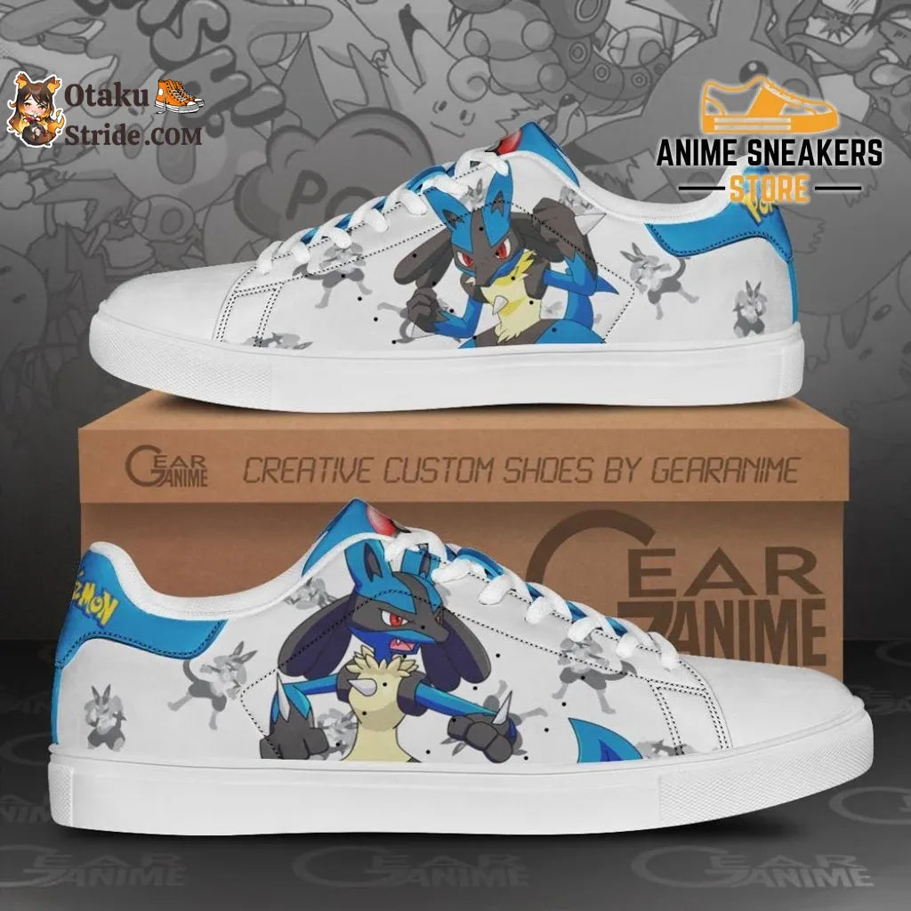 Custom Lucario Anime Skate Shoes For the ultimate Pokemon fan