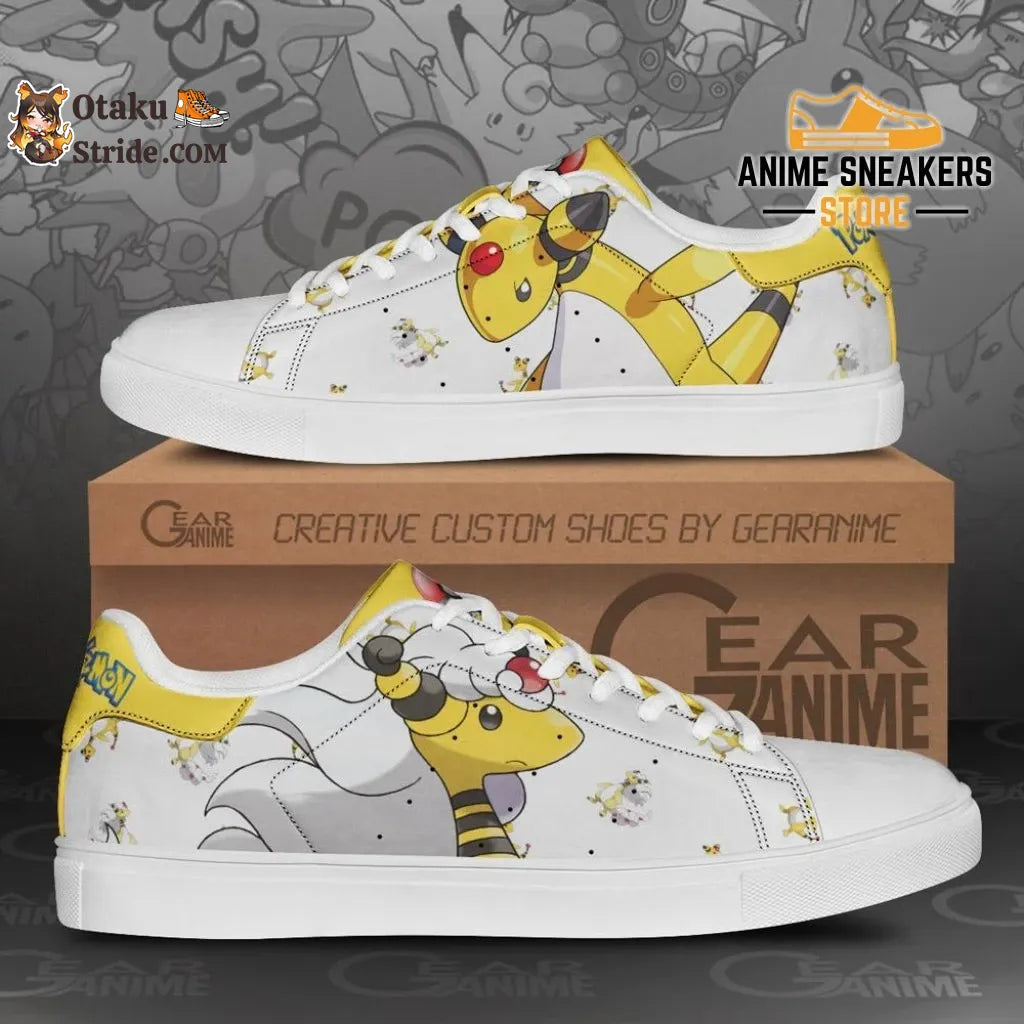 Custom Pokemon Ampharos Anime Skate Shoes Unique footwear for trainers