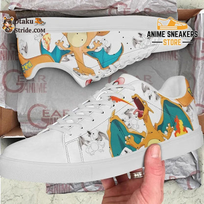 Custom Pokemon Charizard Anime Skate Shoes Fiery style for trainers