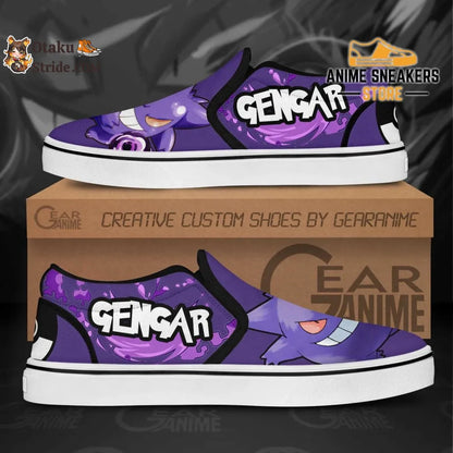 Custom Pokemon Gengar Anime Slip-On Shoes Comfort and cool collide