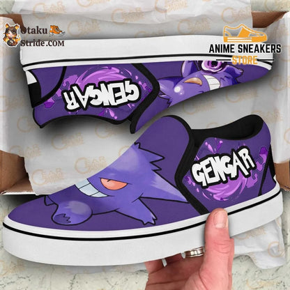 Custom Pokemon Gengar Anime Slip-On Shoes Comfort and cool collide