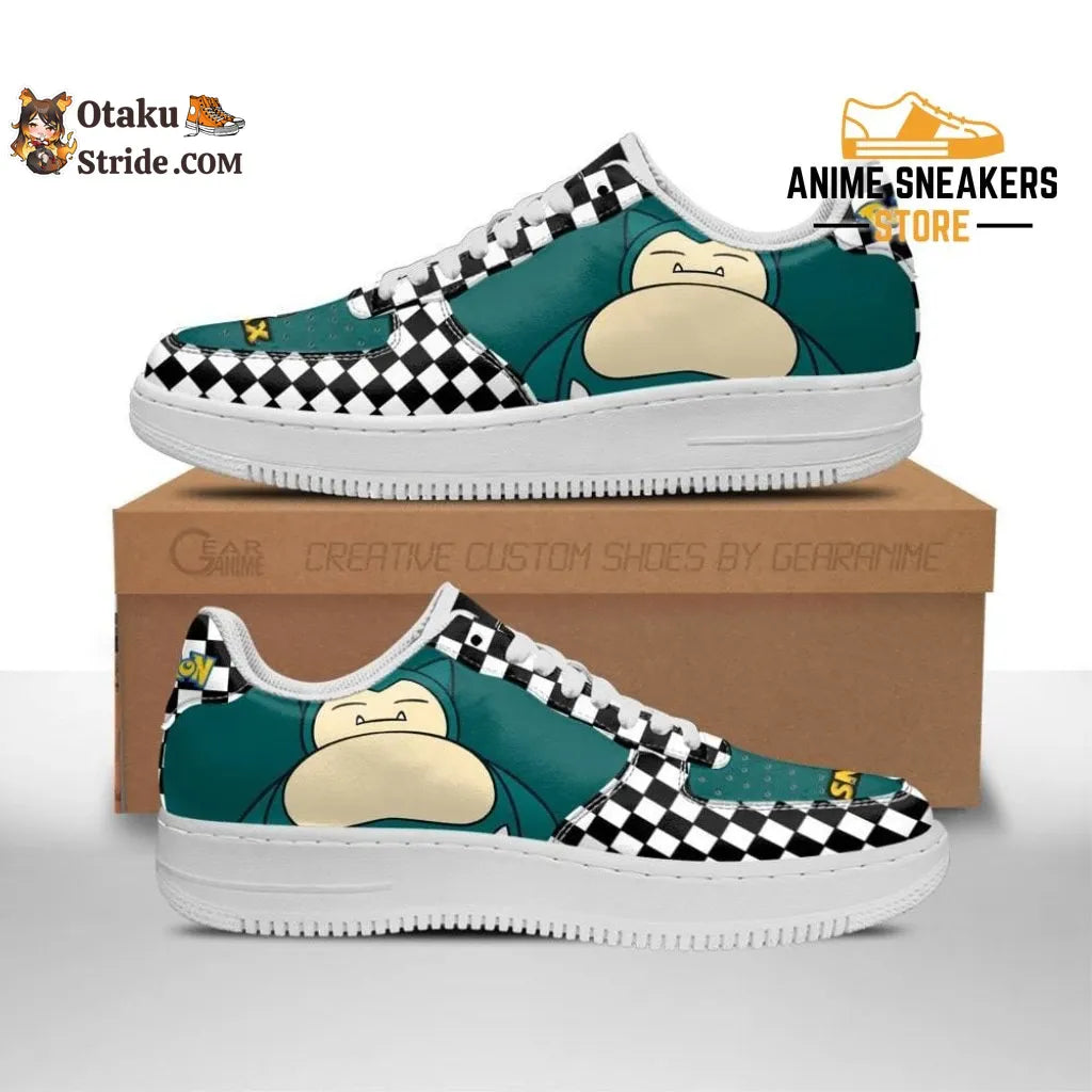 Custom Pokemon Snorlax Anime Checkerboard Sneakers A classic anime twist