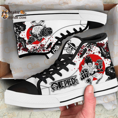 Anime Luffy Gear 4 High Top Sneakers – One Piece Japan Style Footwear