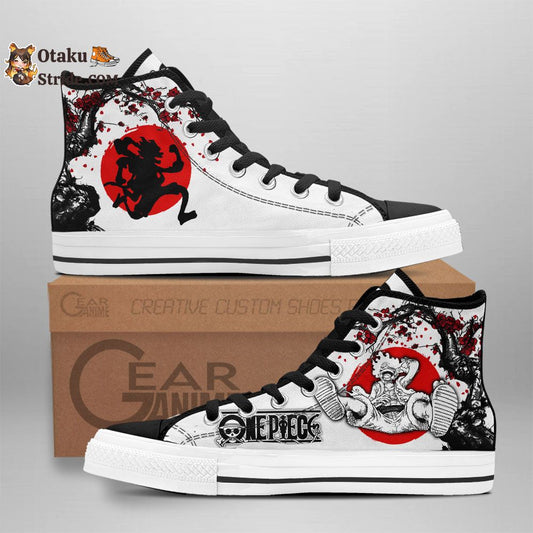 Anime Luffy Gear 5 High Top Shoes – One Piece Sneakers with Japan Style Print