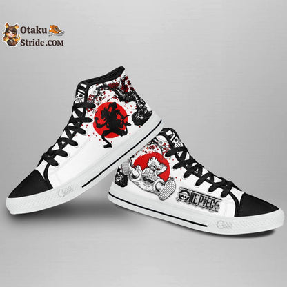 Anime Luffy Gear 5 High Top Shoes – One Piece Sneakers with Japan Style Print