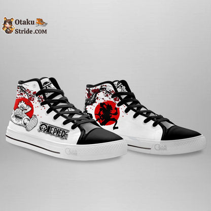 Anime Luffy Gear 5 High Top Shoes – One Piece Sneakers with Japan Style Print