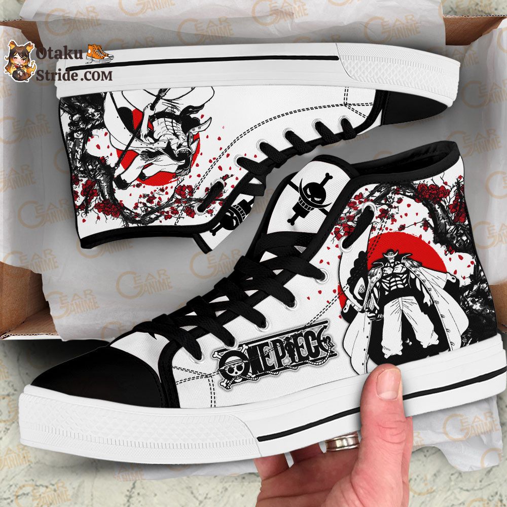 Anime One Piece High Top Sneakers with Custom Print – Japan Style Footwear for Edward Newgate Fans