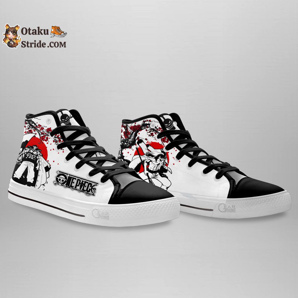 Anime One Piece High Top Sneakers with Custom Print – Japan Style Footwear for Edward Newgate Fans