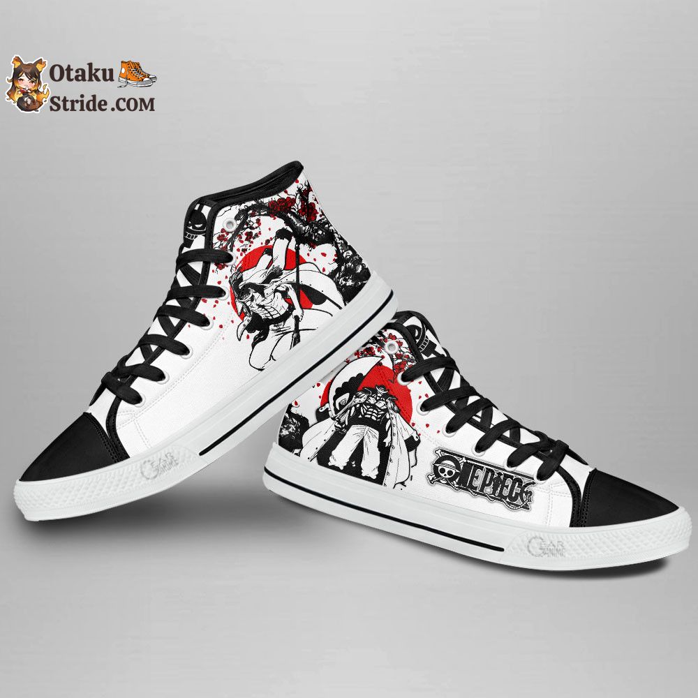 Anime One Piece High Top Sneakers with Custom Print – Japan Style Footwear for Edward Newgate Fans