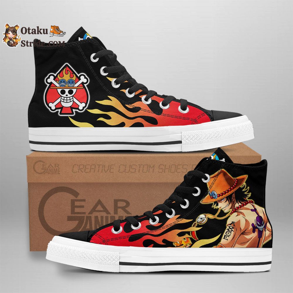 Custom Anime High Top Shoes One Piece Sneakers for Ace D. Portgas Fans