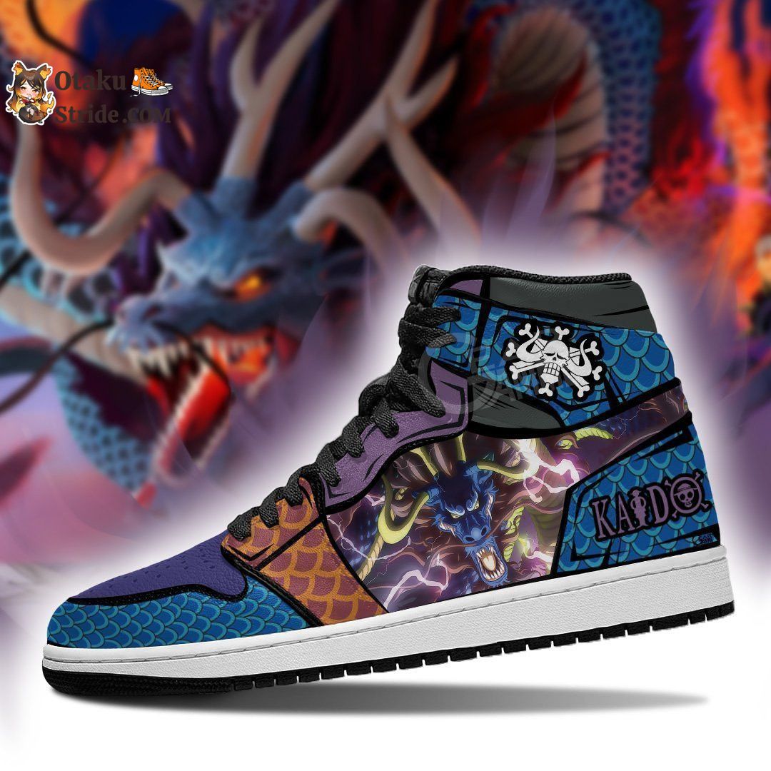 Custom Anime Kaido Dragon Form Sneakers – One Piece Shoes for Fans