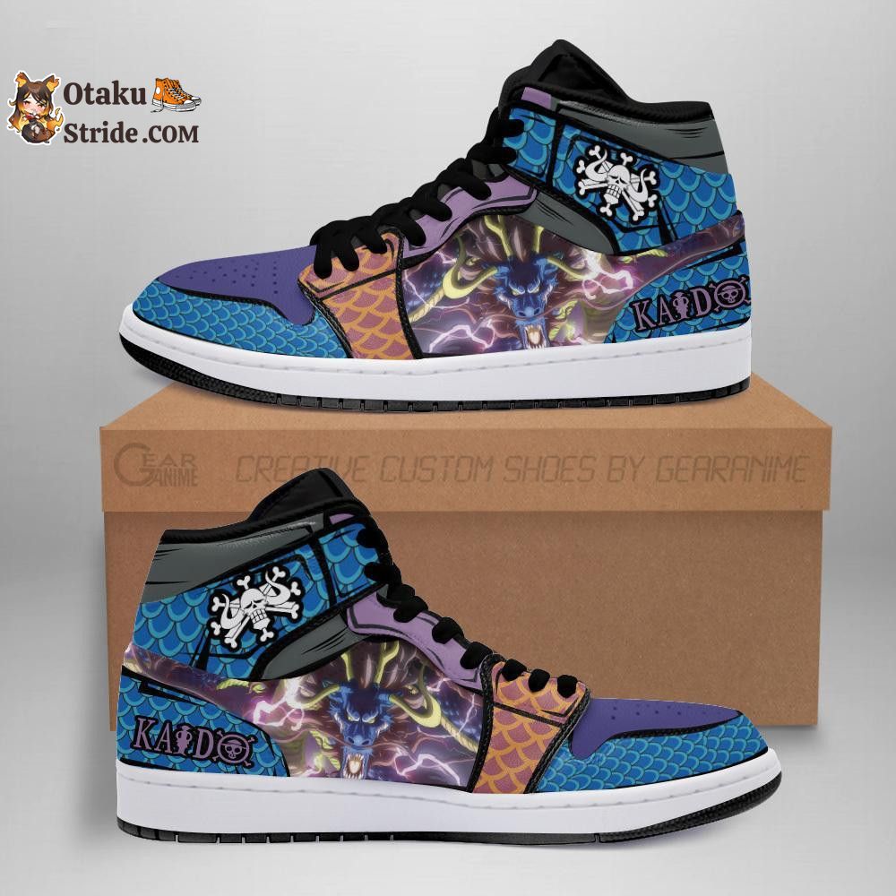 Custom Anime Kaido Dragon Form Sneakers – One Piece Shoes for Fans