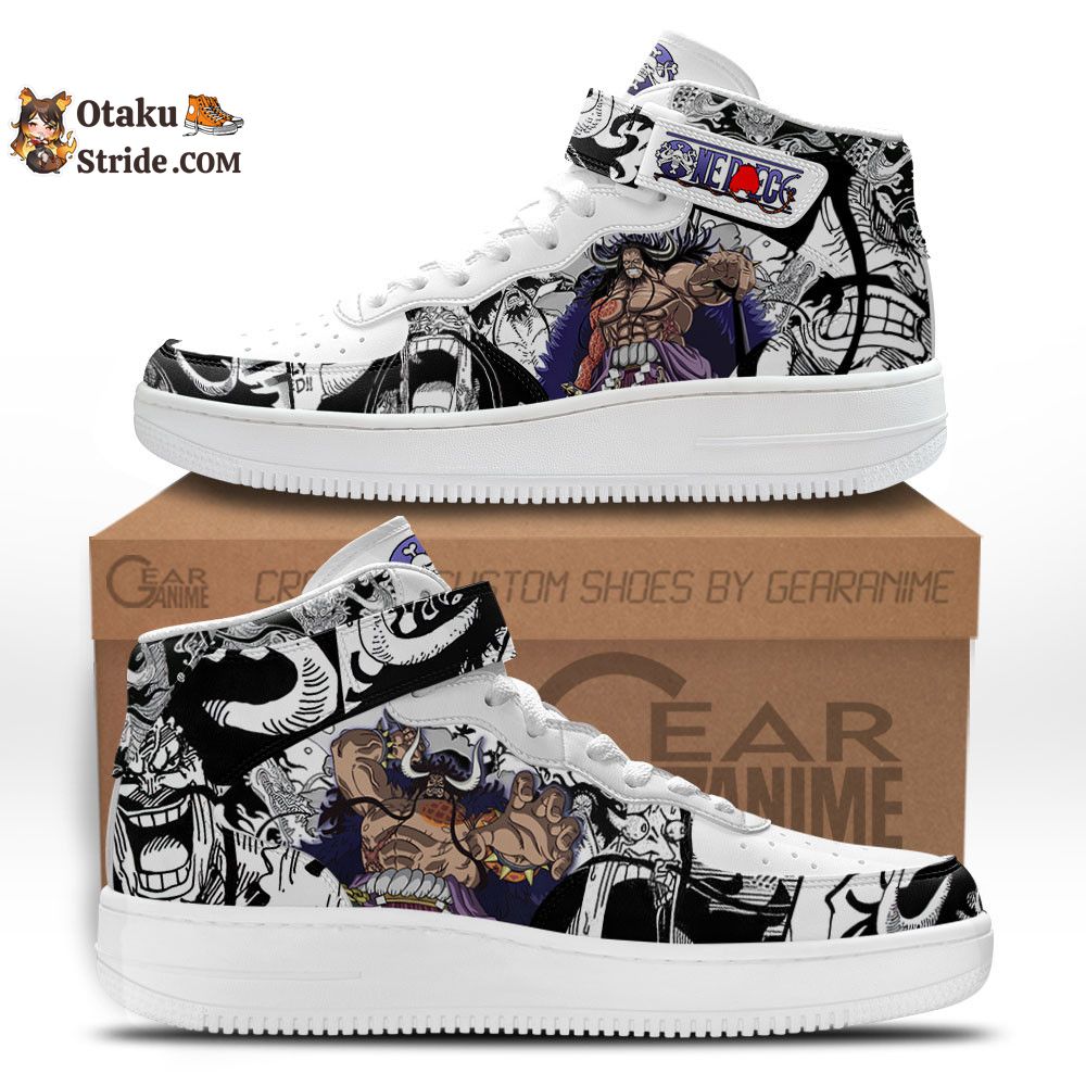 Custom Anime Kaido Sneakers Air Mid One Piece Manga Shoes for Fans