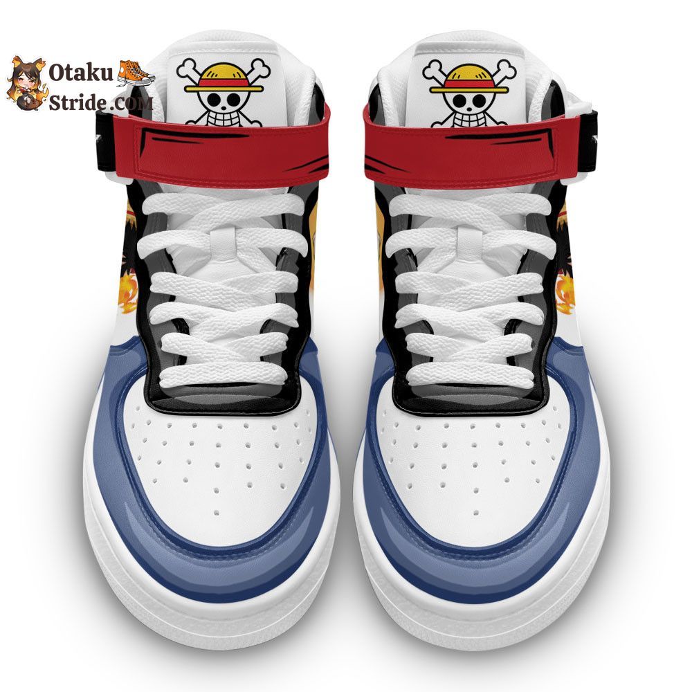 Custom Anime Luffy Sneakers – One Piece Air Mid Shoes for Fans