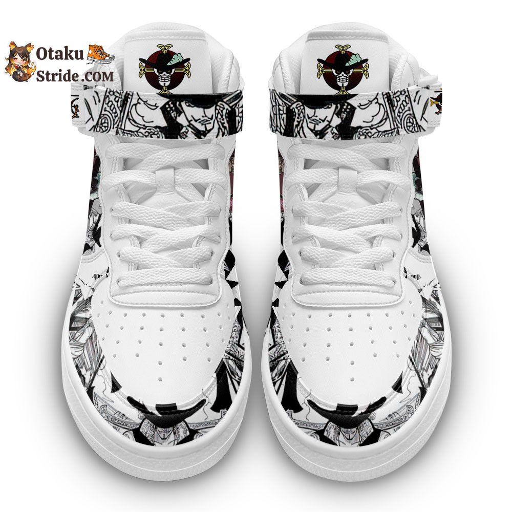 Custom Anime Mihawk Sneakers Air Mid One Piece Shoes Mix Manga