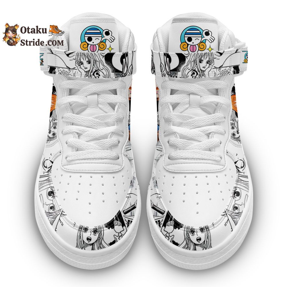 Custom Anime Nami Sneakers Air Mid One Piece Manga Shoes Mix