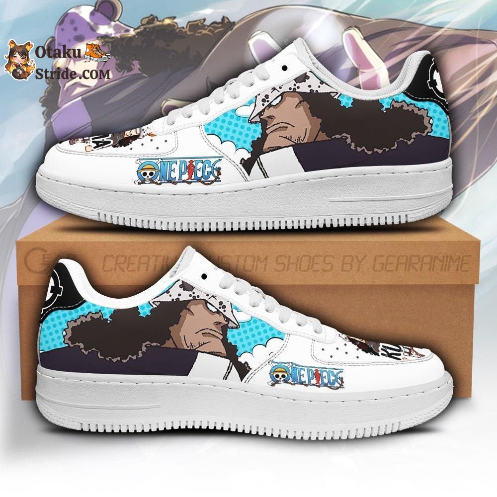 Custom Anime One Piece Air Sneakers Featuring Bartholomew Kuma Design