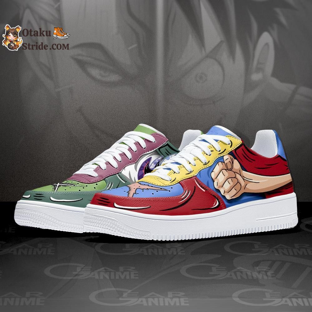 Custom Anime One Piece Air Sneakers featuring Zoro and Luffy