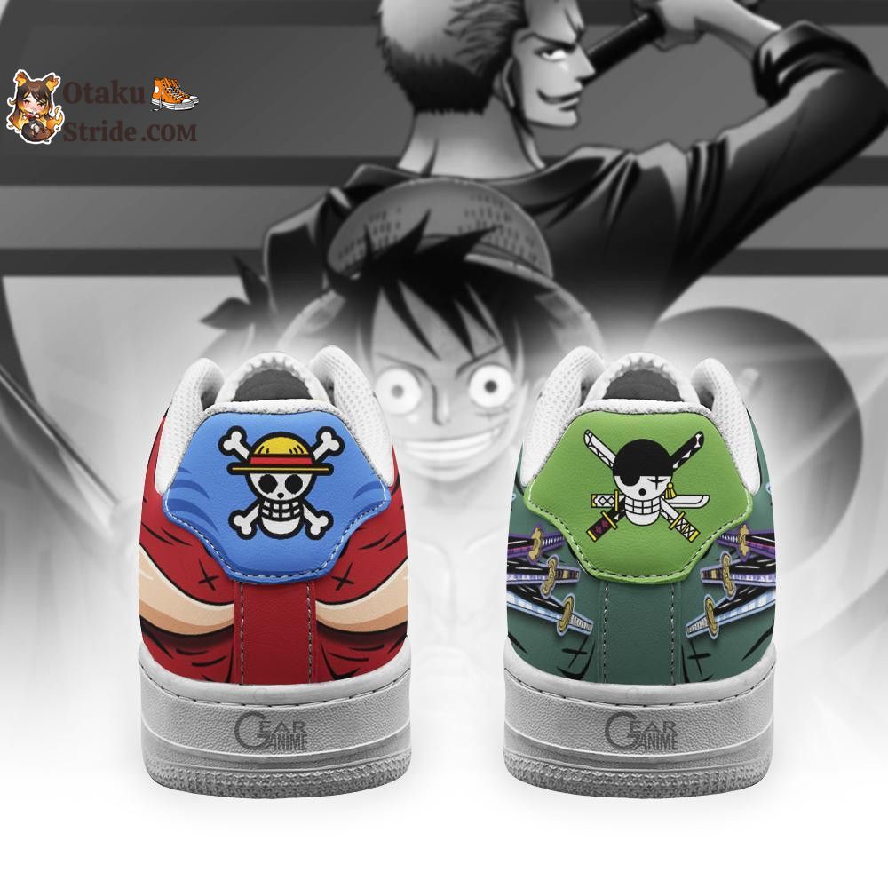 Custom Anime One Piece Air Sneakers featuring Zoro and Luffy