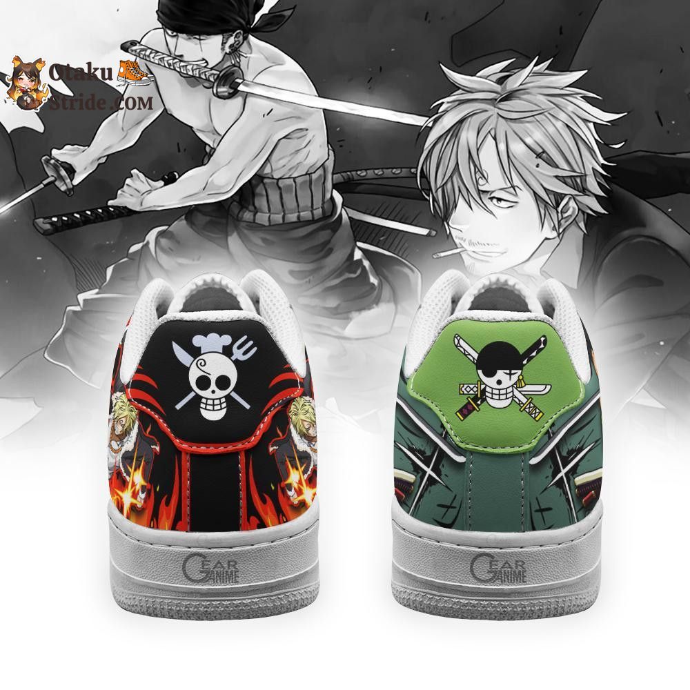 Custom Anime One Piece Air Sneakers featuring Zoro and Sanji Designs