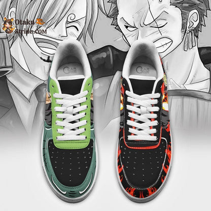 Custom Anime One Piece Air Sneakers featuring Zoro and Sanji Designs