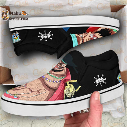 Custom Anime One Piece Blackbeard Slip On Sneakers