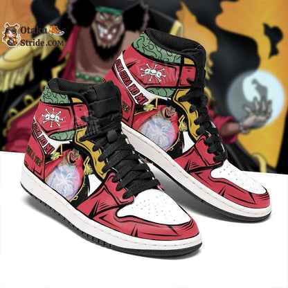 Custom Anime One Piece Blackbeard Sneakers with Yami Yami No Mi Design