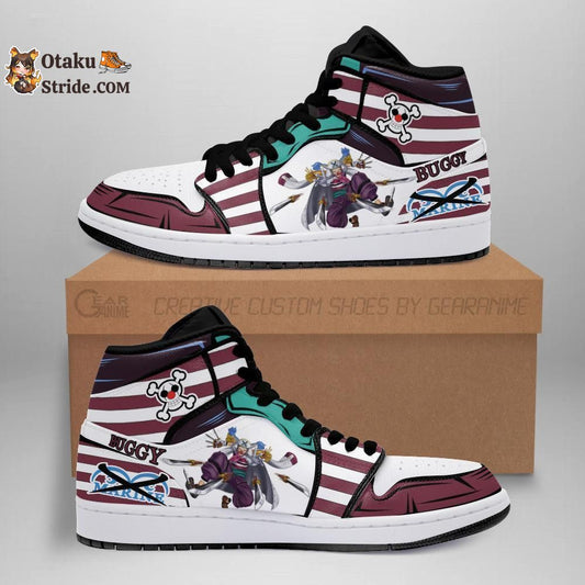 Custom Anime One Piece Captain Buggy Sneakers – Unique Printed Footwear for Fans