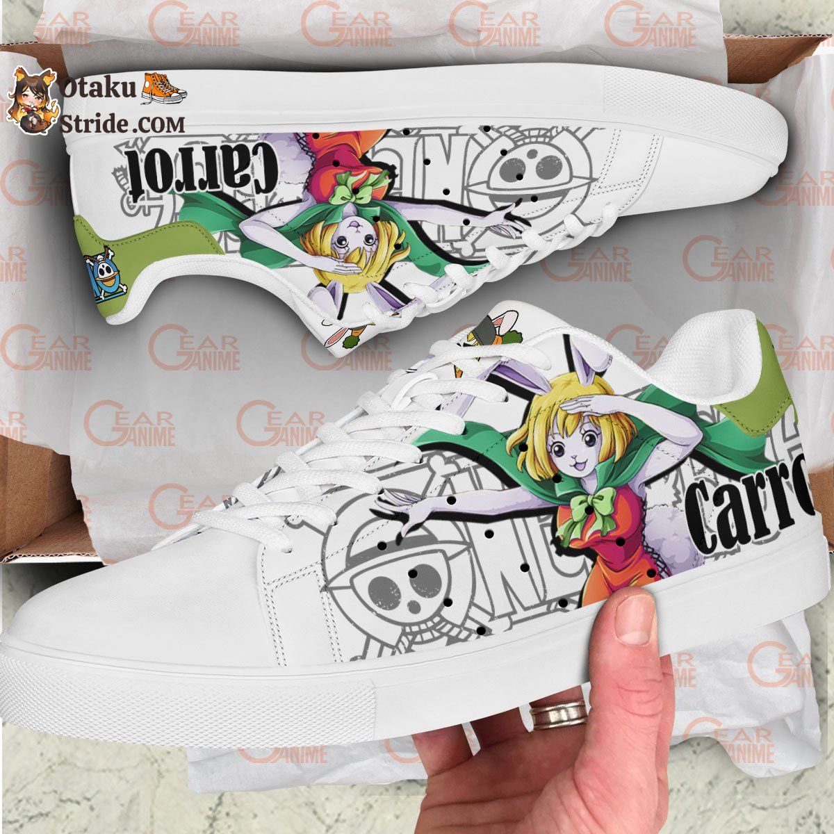 Custom Anime One Piece Carrot Skate Sneakers – Unique Printed Footwear