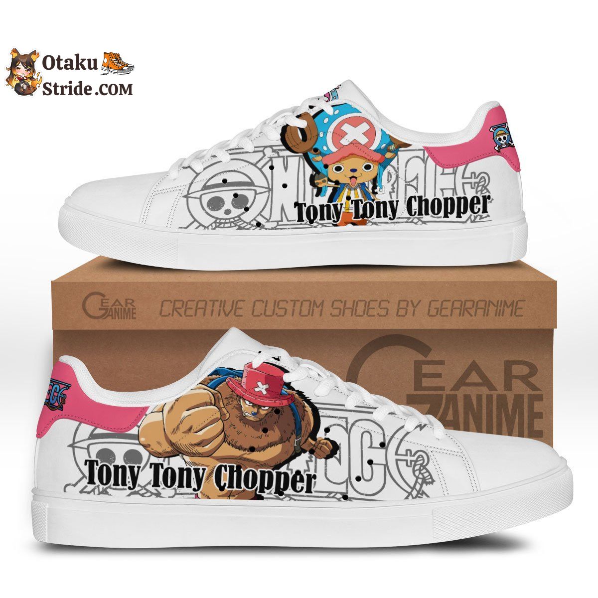 Custom Anime One Piece Chopper Skate Sneakers – Unique Printed Footwear