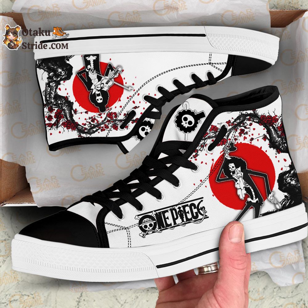 Custom Anime One Piece High Top Shoes – Brook Sneakers with Japan Style Print