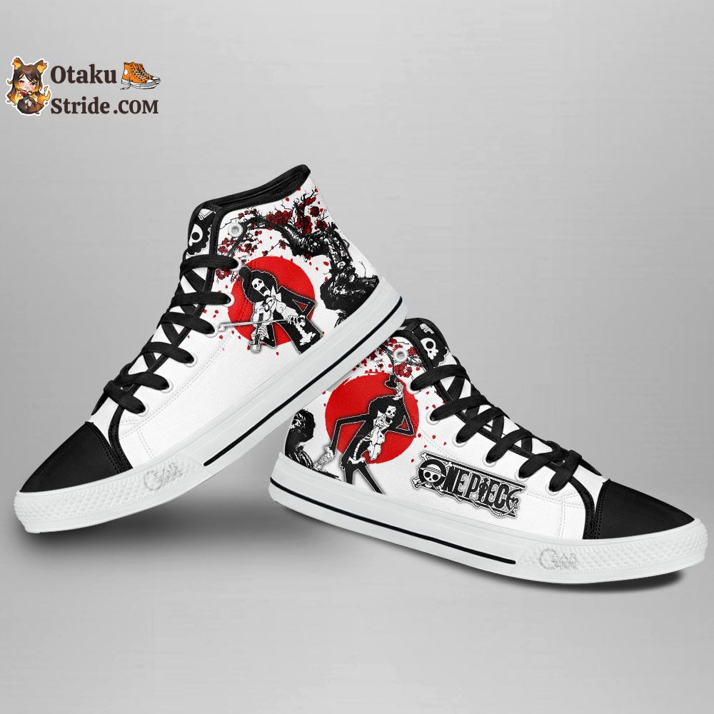 Custom Anime One Piece High Top Shoes – Brook Sneakers with Japan Style Print