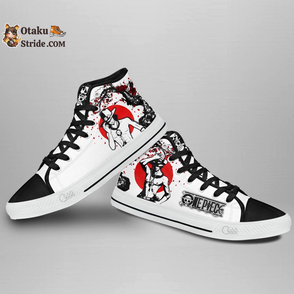 Custom Anime One Piece High Top Sneakers – Portgas Ace Japan Style Footwear