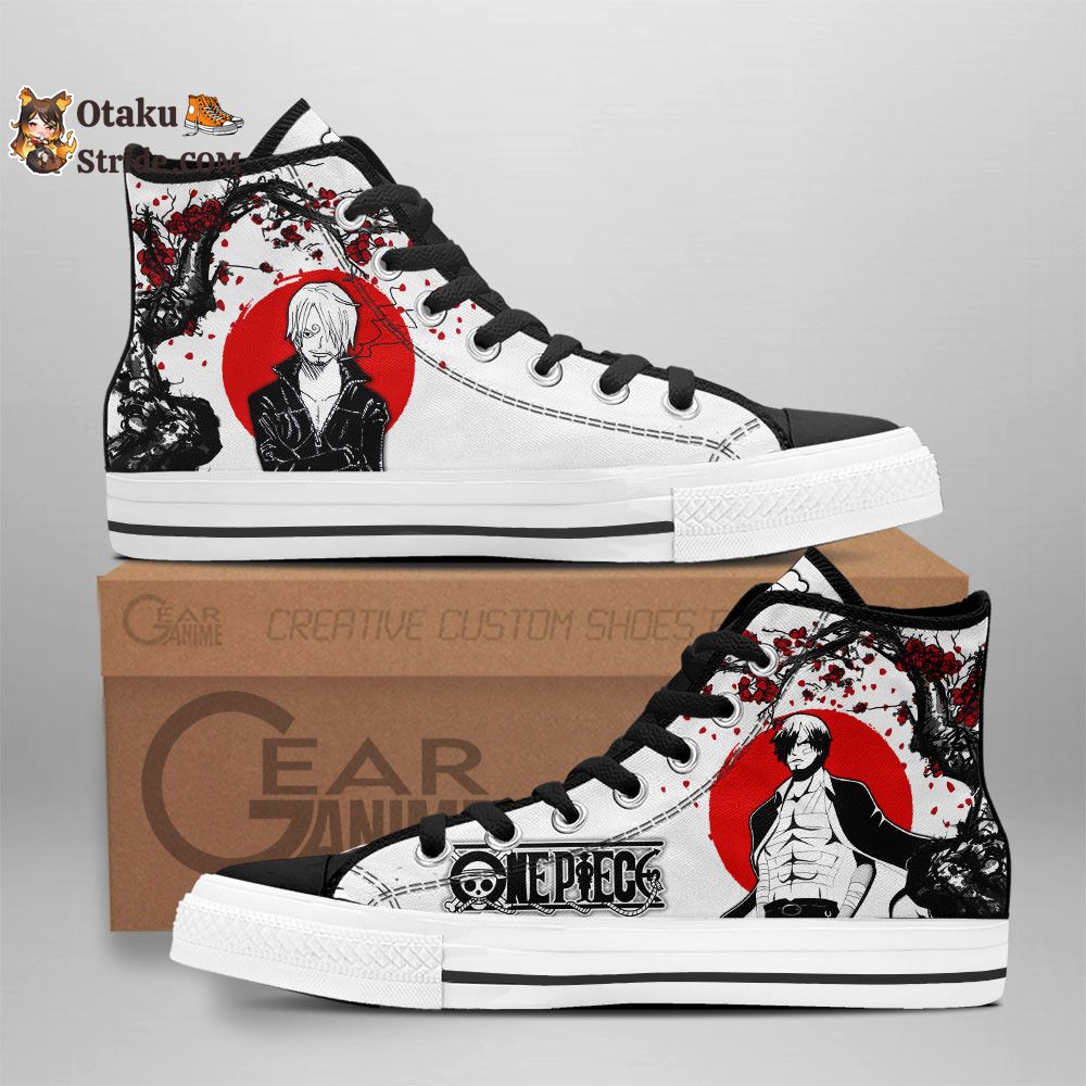 Custom Anime One Piece High Top Sneakers – Sanji Inspired Japan Style Footwear