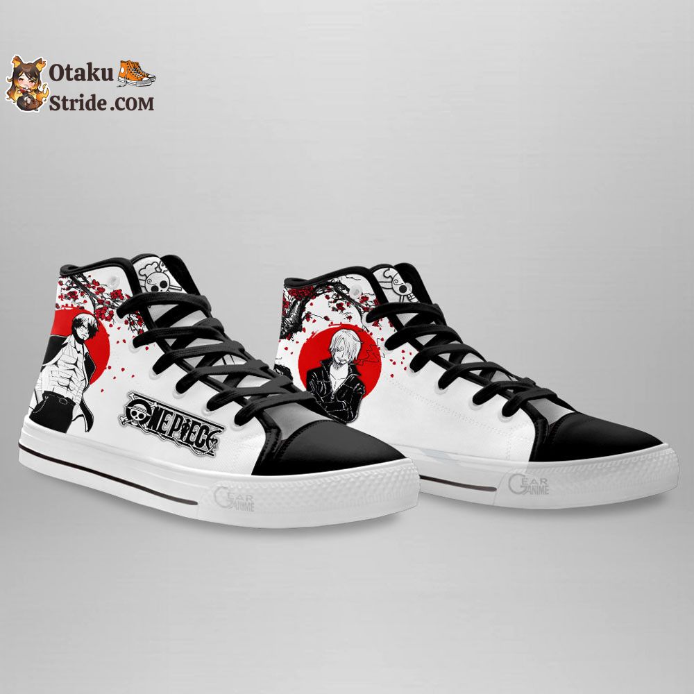 Custom Anime One Piece High Top Sneakers – Sanji Inspired Japan Style Footwear